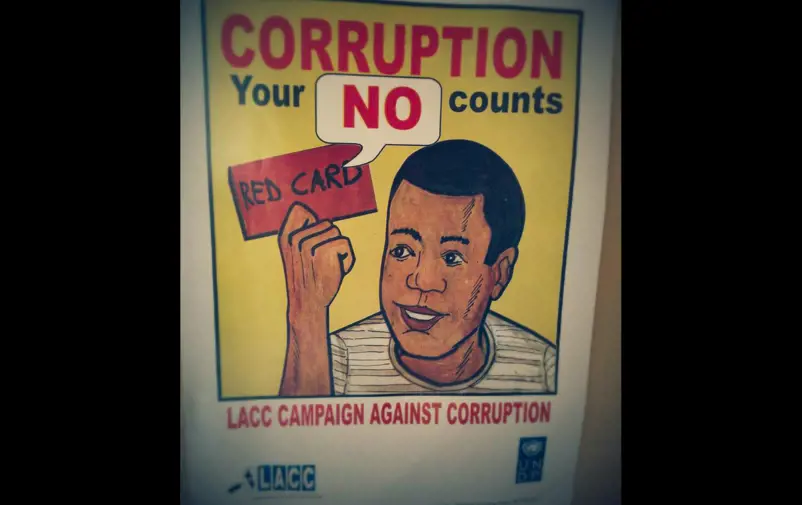 Poster with anti-corruption message.